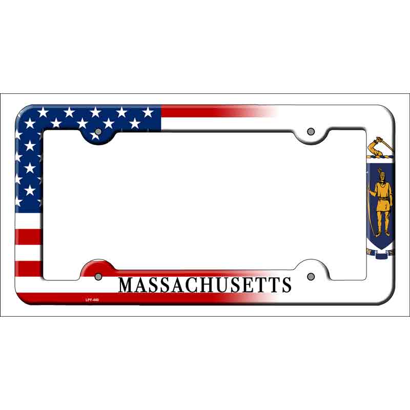 Massachusetts|American FLAG Wholesale Novelty Metal License Plate Frame