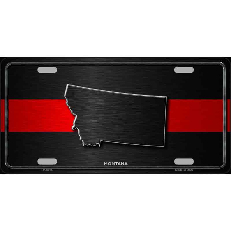 Montana Thin Red Line Wholesale Metal Novelty LICENSE PLATE