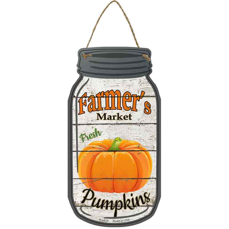 Pumpkin Farmers Market Wholesale Novelty Metal Mason Jar SIGN