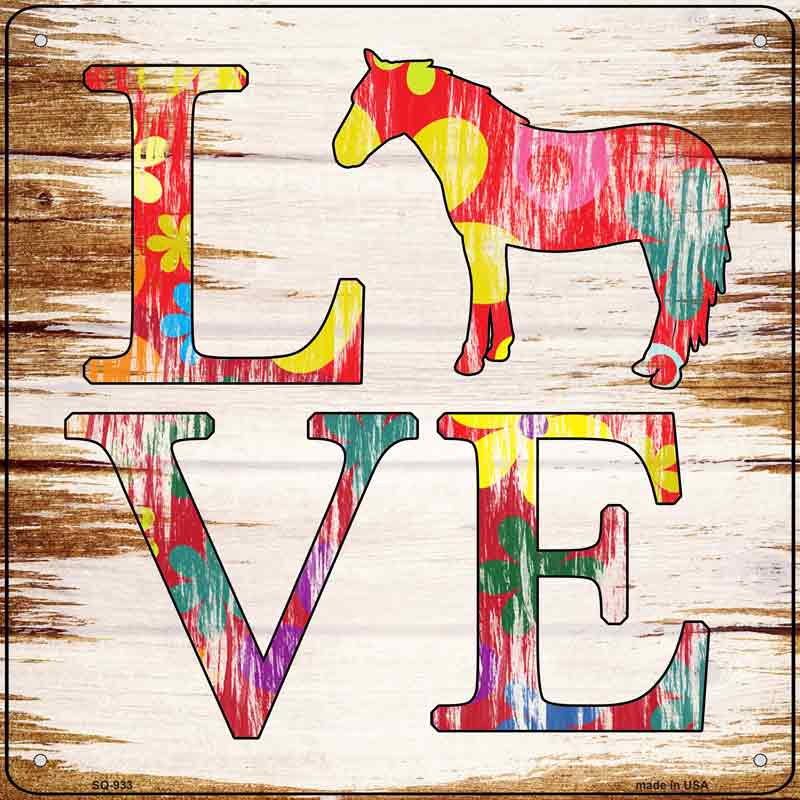Love Colorful Horse Wholesale Novelty Metal Square Sign