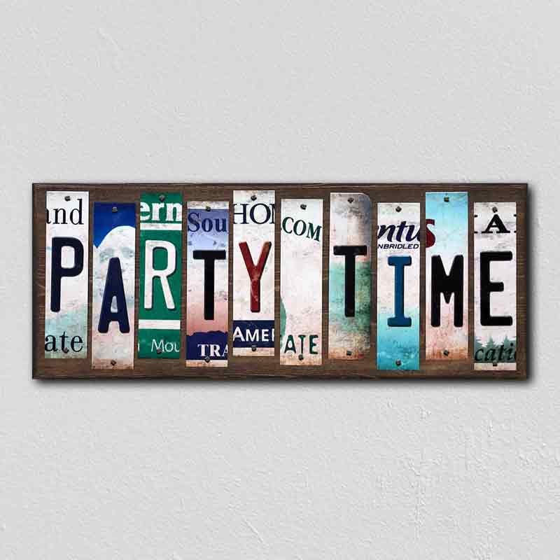 Party Time Wholesale Novelty License Plate Strips Wood SIGN