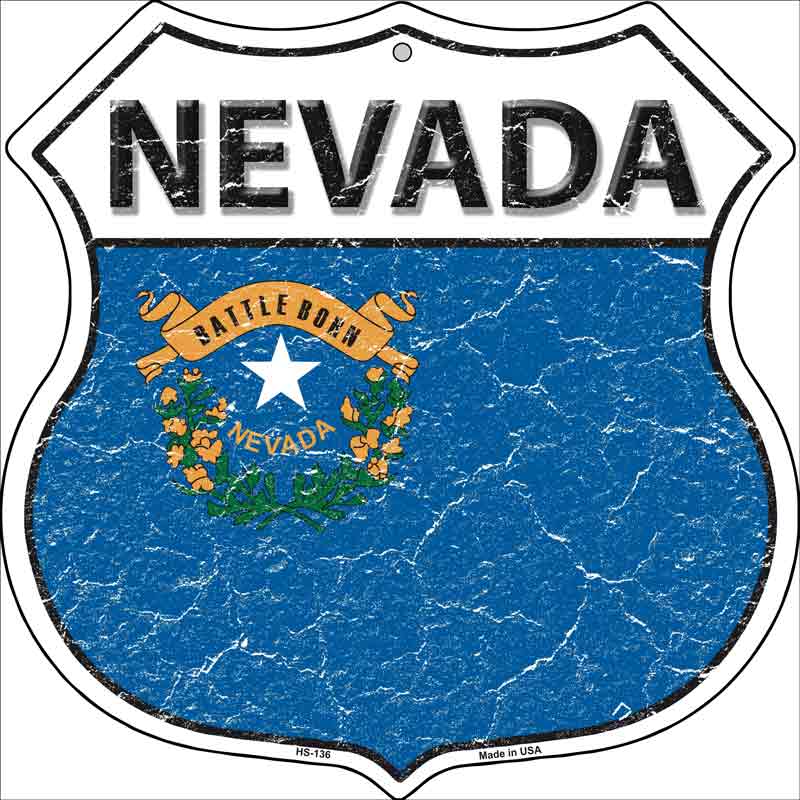 Nevada State FLAG Highway Shield Wholesale Metal Sign
