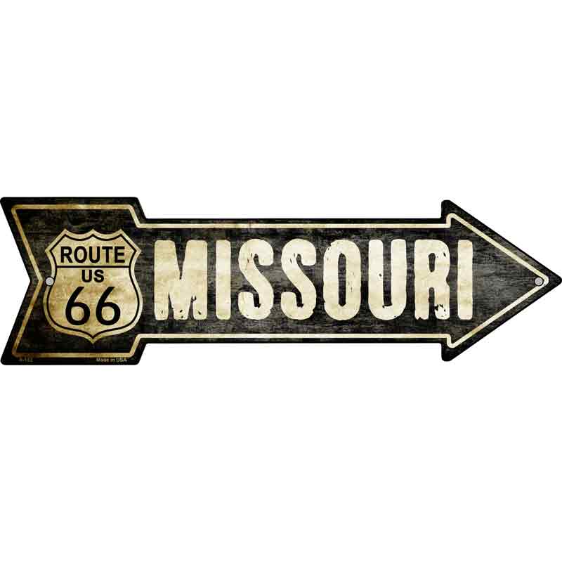 VINTAGE Route 66 Missouri Wholesale Novelty Metal Arrow Sign