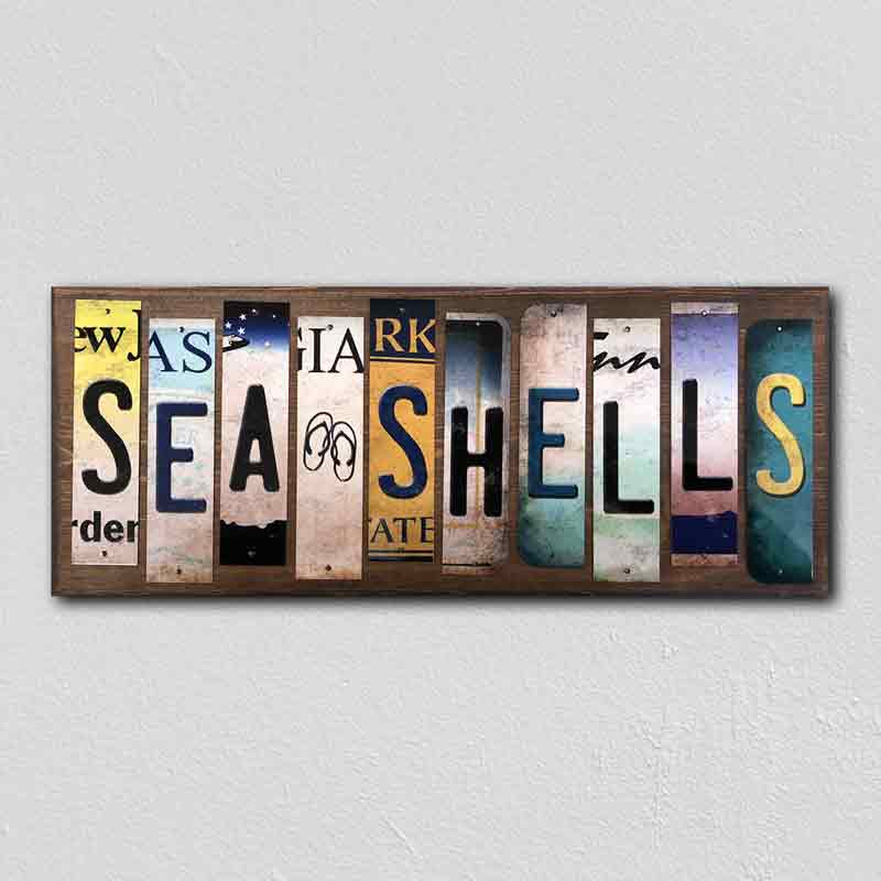 Sea Shells Wholesale Novelty License Plate Strips Wood SIGN