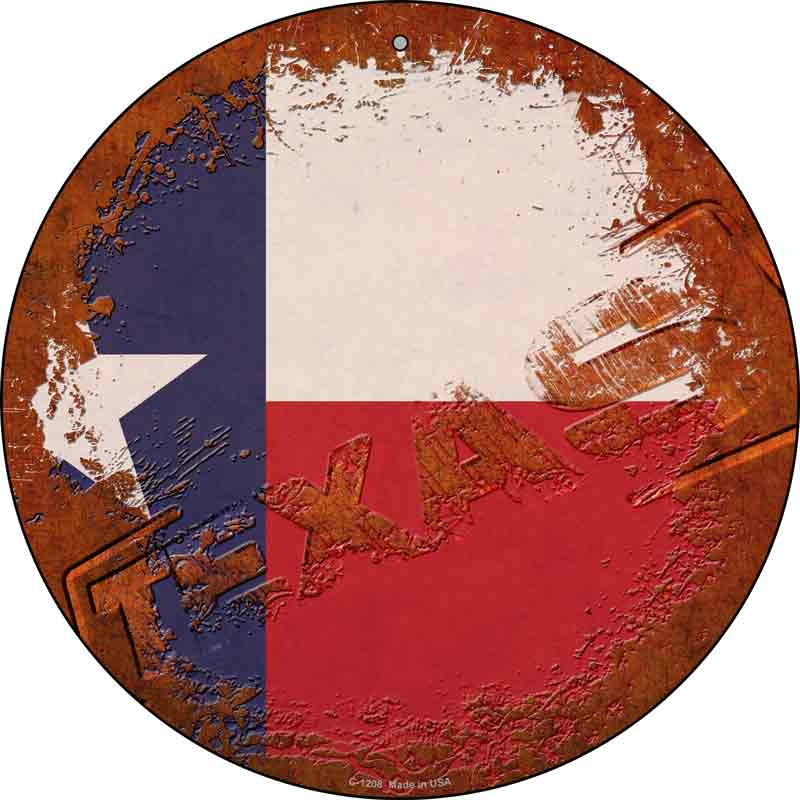 Texas Rusty Stamped Wholesale Novelty Metal Circular SIGN