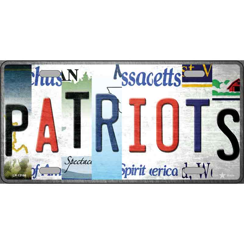 Patriots Strip Art Wholesale Novelty Metal License Plate Tag