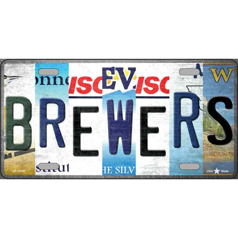 Brewers Strip Art Wholesale Novelty Metal License Plate Tag