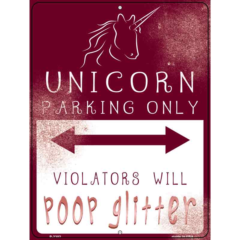 UNICORN Parking Pink Wholesale Novelty Metal Parking Sign