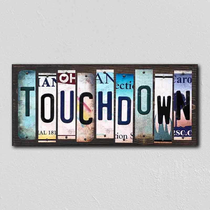 Touchdown Wholesale Novelty License Plate Strips Wood Sign