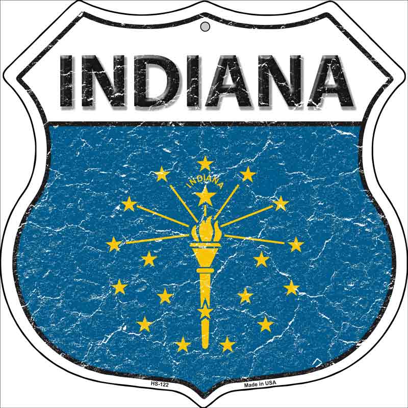 Indiana State FLAG Highway Shield Wholesale Metal Sign