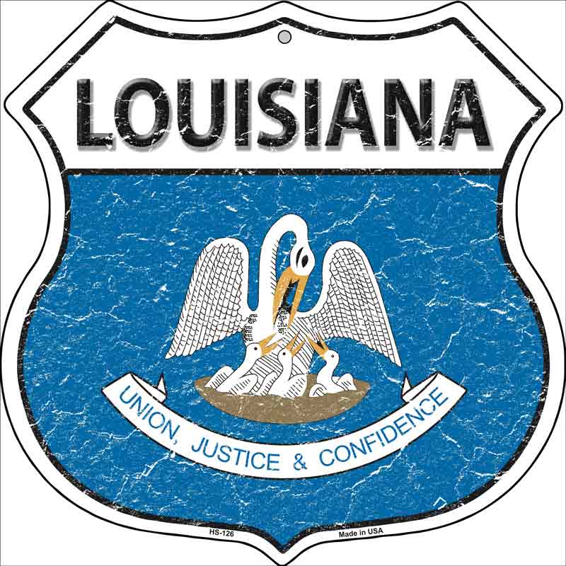 Louisiana State FLAG Highway Shield Wholesale Metal Sign