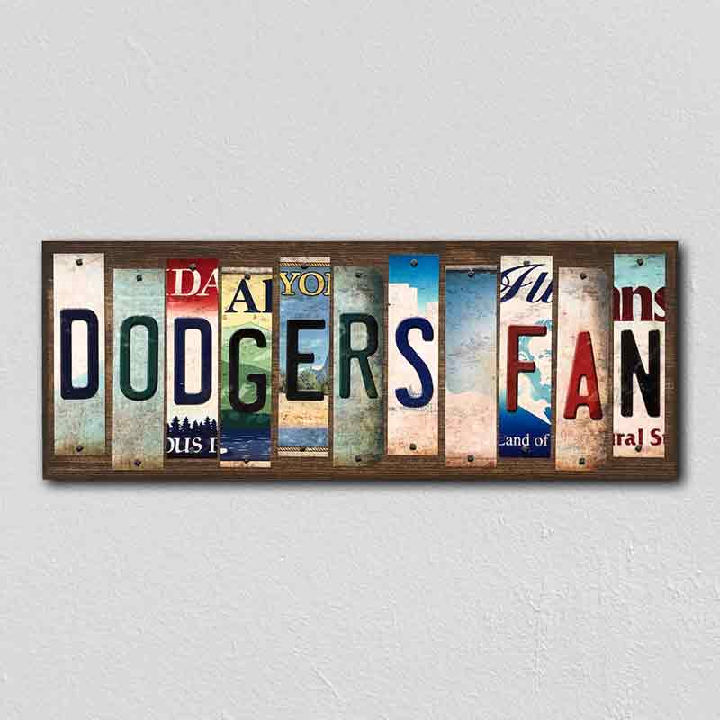 Dodgers Fan Wholesale Novelty License Plate Strips Wood Sign