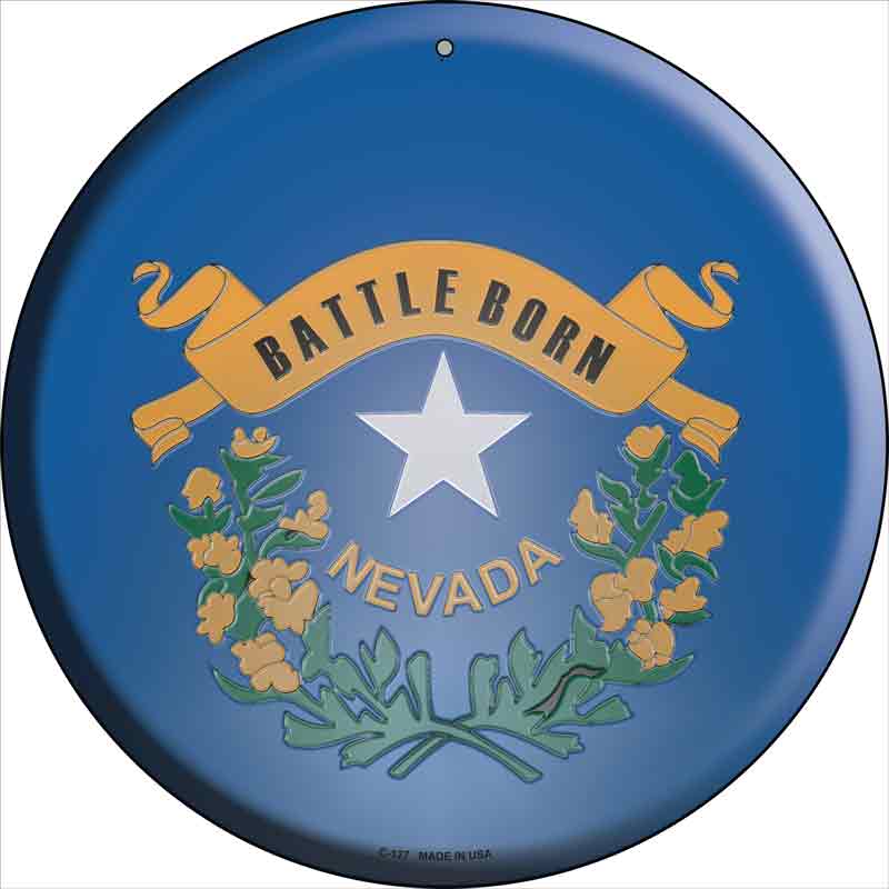 Nevada State FLAG Wholesale Metal Circular Sign