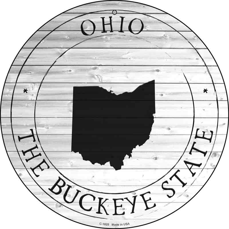 Ohio Buckeye State Wholesale Novelty Metal Circle SIGN C-1825