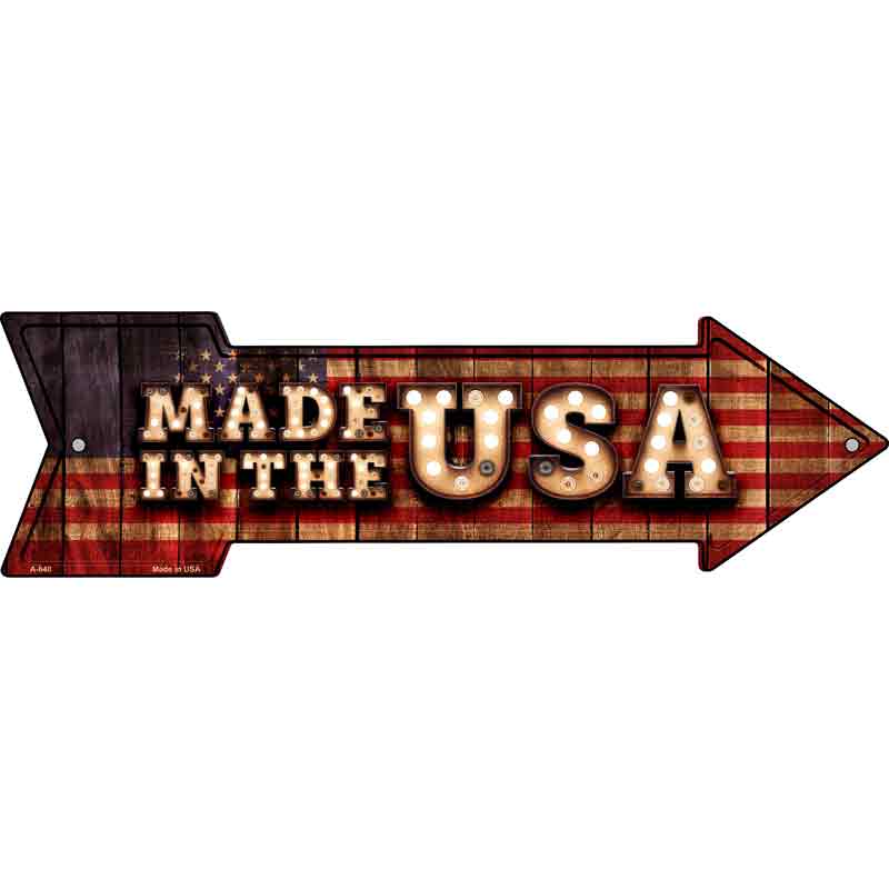 Made in the USA Bulb Letters American FLAG Wholesale Novelty Arrow Sign