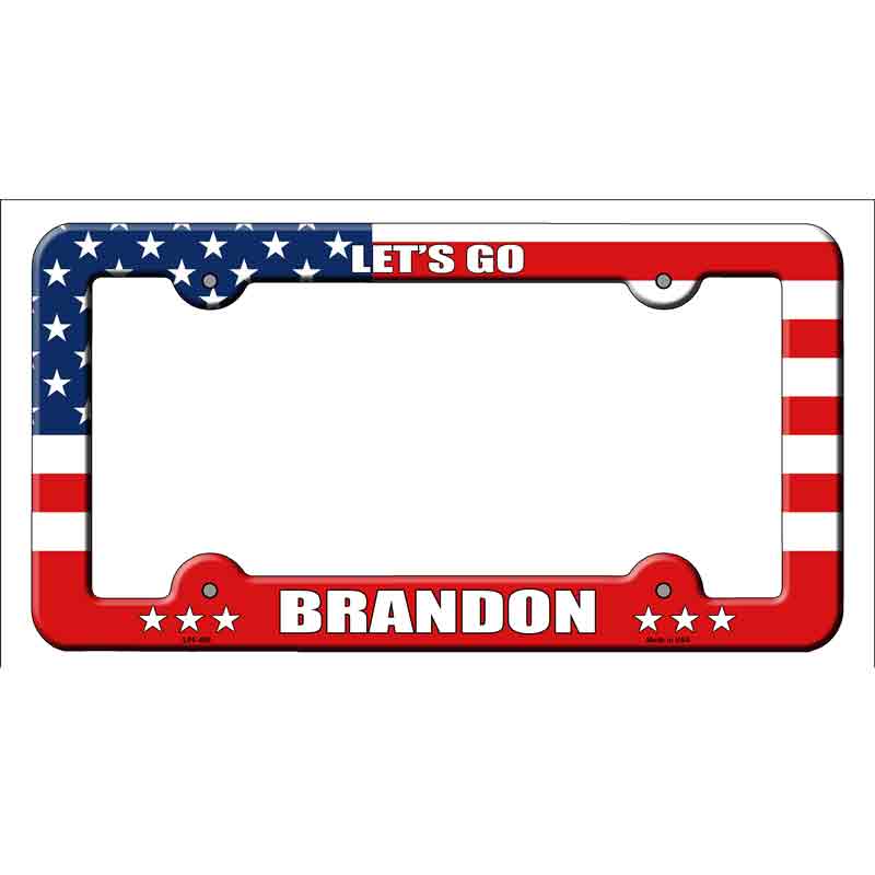 Lets Go Brandon American FLAG Wholesale Novelty Metal License Plate Frame