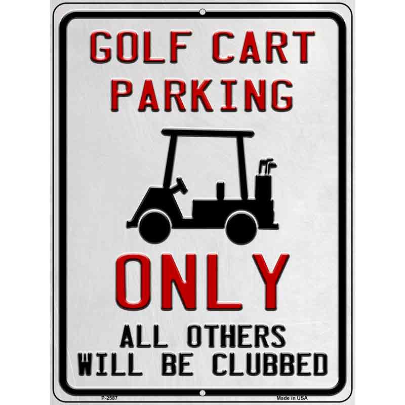 Golf Cart Parking Wholesale Novelty Metal Parking Sign
