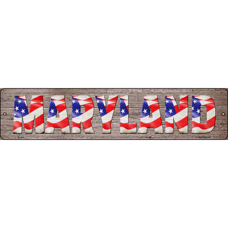 Maryland USA FLAG Lettering Wholesale Novelty Small Metal Street Sign