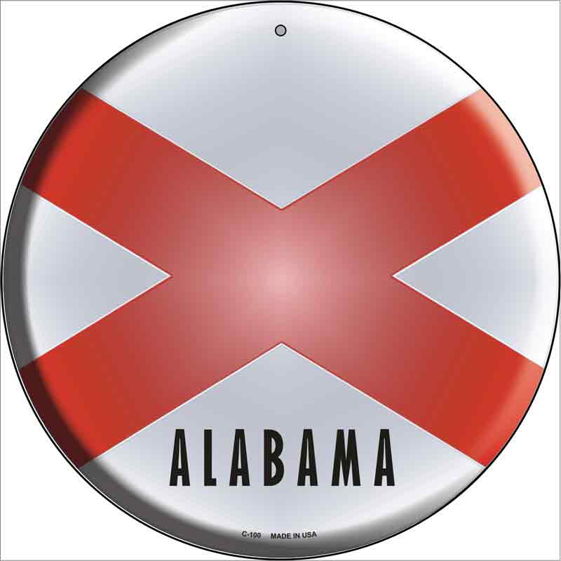 Alabama State FLAG Wholesale Metal Circular Sign