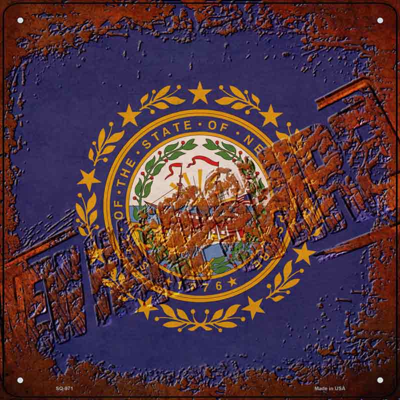 NEW Hampshire Rusty Stamped Wholesale Novelty Metal Square Sign
