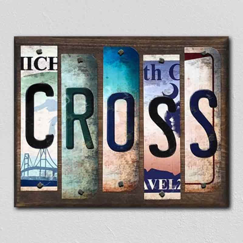 Cross Wholesale Novelty LICENSE PLATE Strips Wood Sign