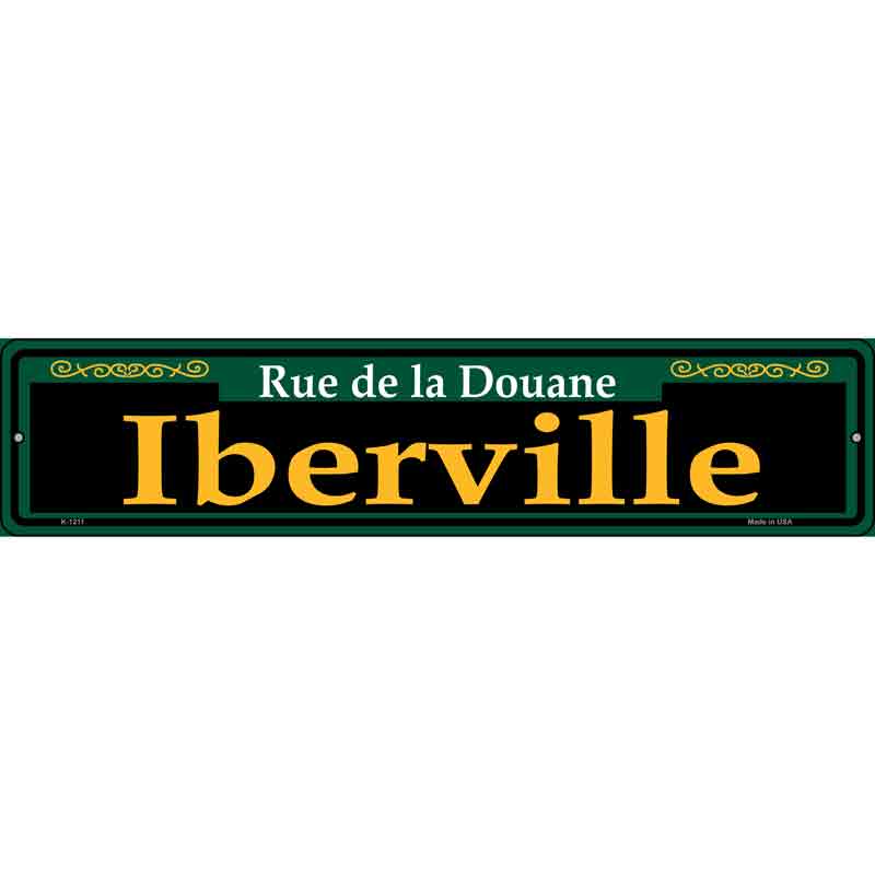 Iberville Green Wholesale Novelty Small Metal Street Sign