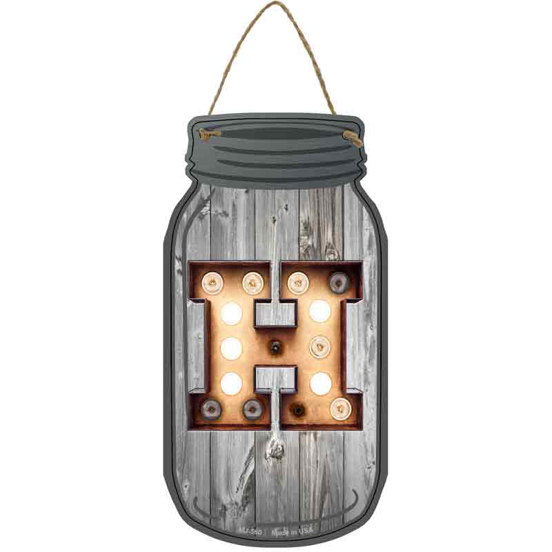 H Bulb Lettering Wholesale Novelty Metal Mason Jar SIGN