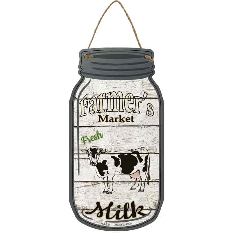Cow Milk Farmers Market Wholesale Novelty Metal Mason Jar SIGN