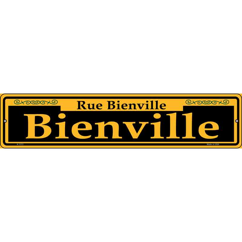 Bienville Yellow Wholesale Novelty Small Metal Street Sign
