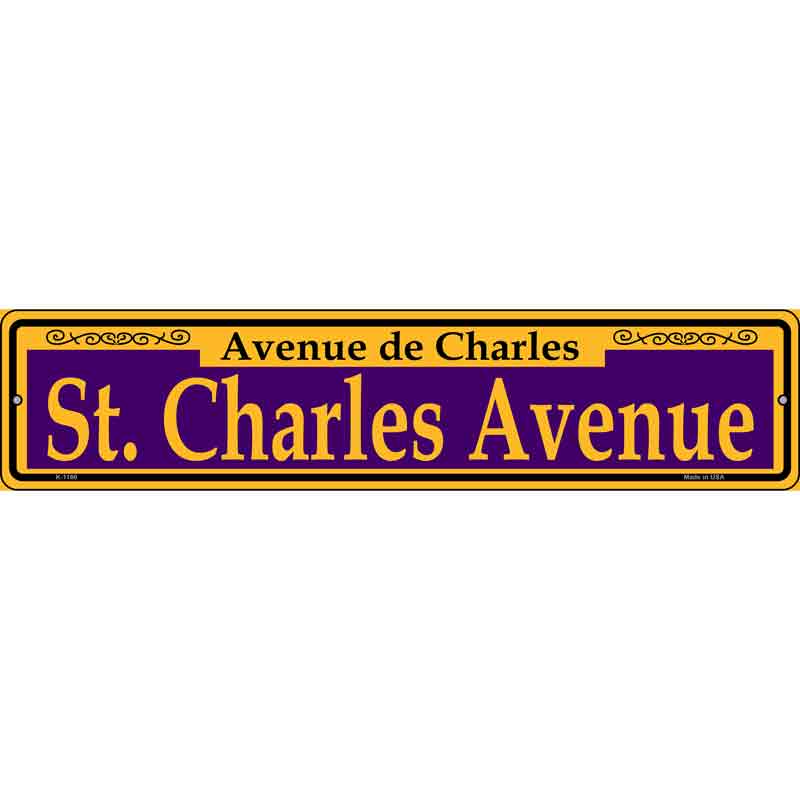St. Charles Avenue Purple Wholesale Novelty Small Metal Street Sign
