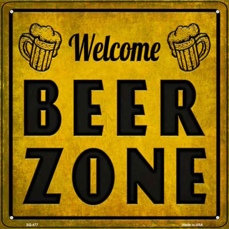 Welcome Beer Zone Wholesale Novelty Square SIGN