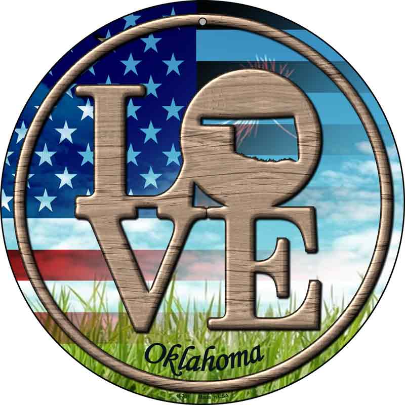 Love Oklahoma Wholesale Novelty Metal Circular SIGN