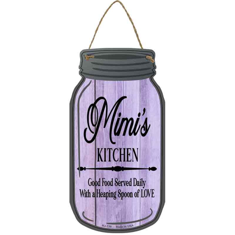 Mimis Kitchen Love Wholesale Novelty Metal Mason Jar SIGN