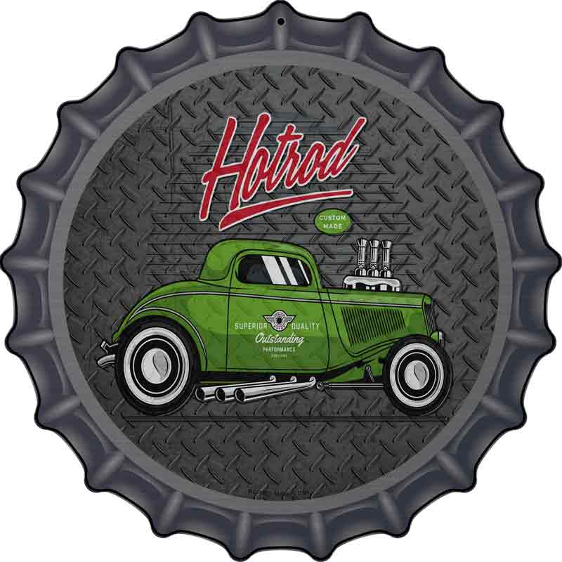 Green Hotrod Wholesale Novelty Metal Bottle CAP