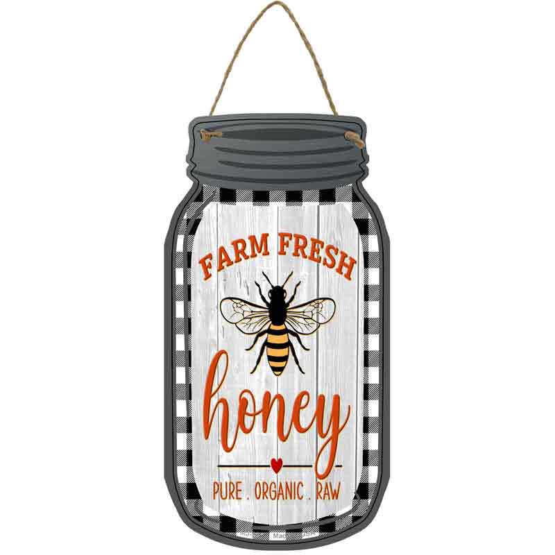Farm Fresh Honey Black Plaid Wholesale Novelty Metal Mason Jar SIGN