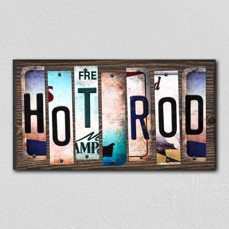 Hot Rod Wholesale Novelty License Plate Strips Wood Sign