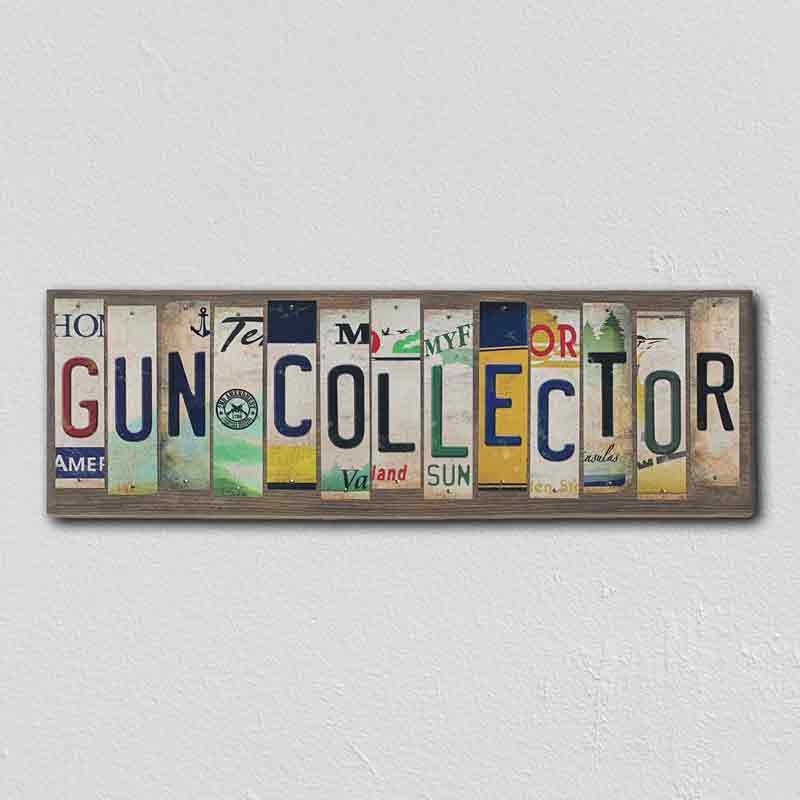 Gun Collector Wholesale Novelty License Plate Strips Wood Sign