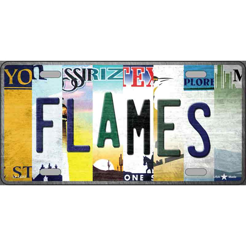 Flames Strip Art Wholesale Novelty Metal License Plate Tag