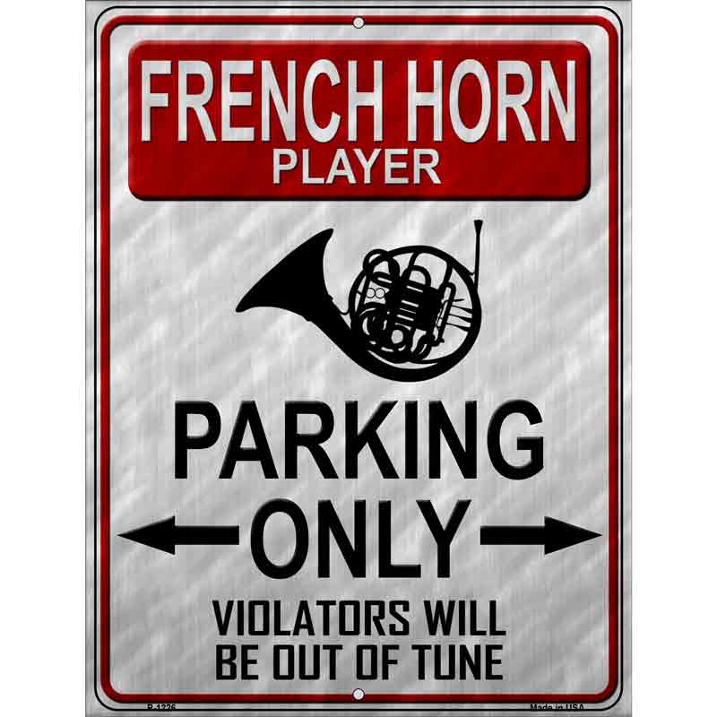 French Horn Player Parking Wholesale Metal Novelty Parking Sign