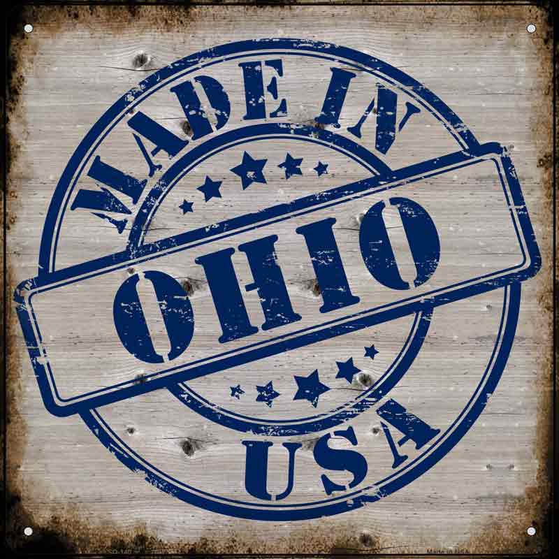 Ohio Stamp On Wood Wholesale Novelty Metal Square SIGN