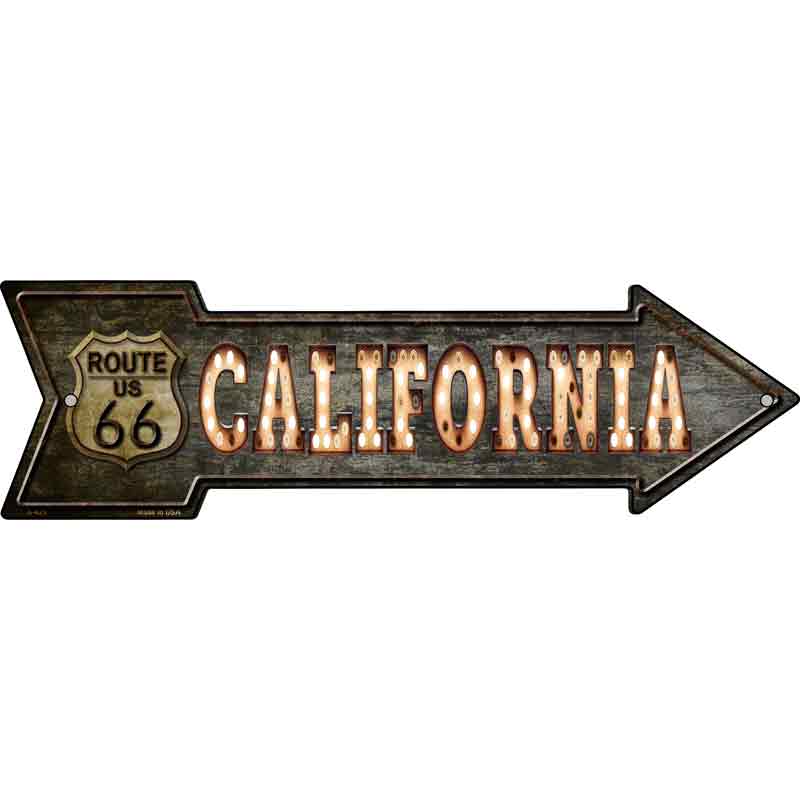 California ROUTE 66 Bulb Letters Wholesale Novelty Metal Arrow Sign