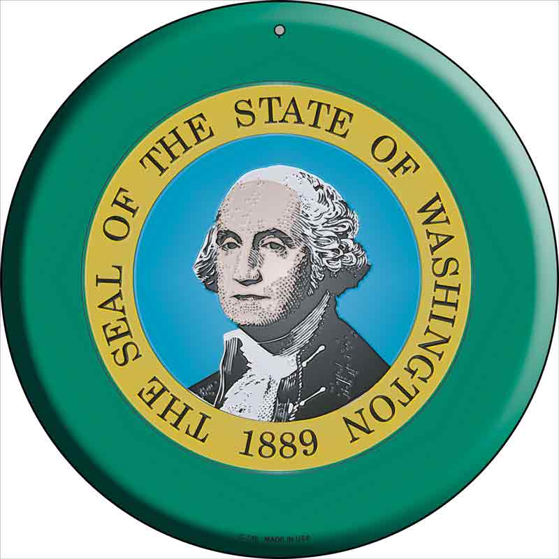 Washington State FLAG Wholesale Metal Circular Sign