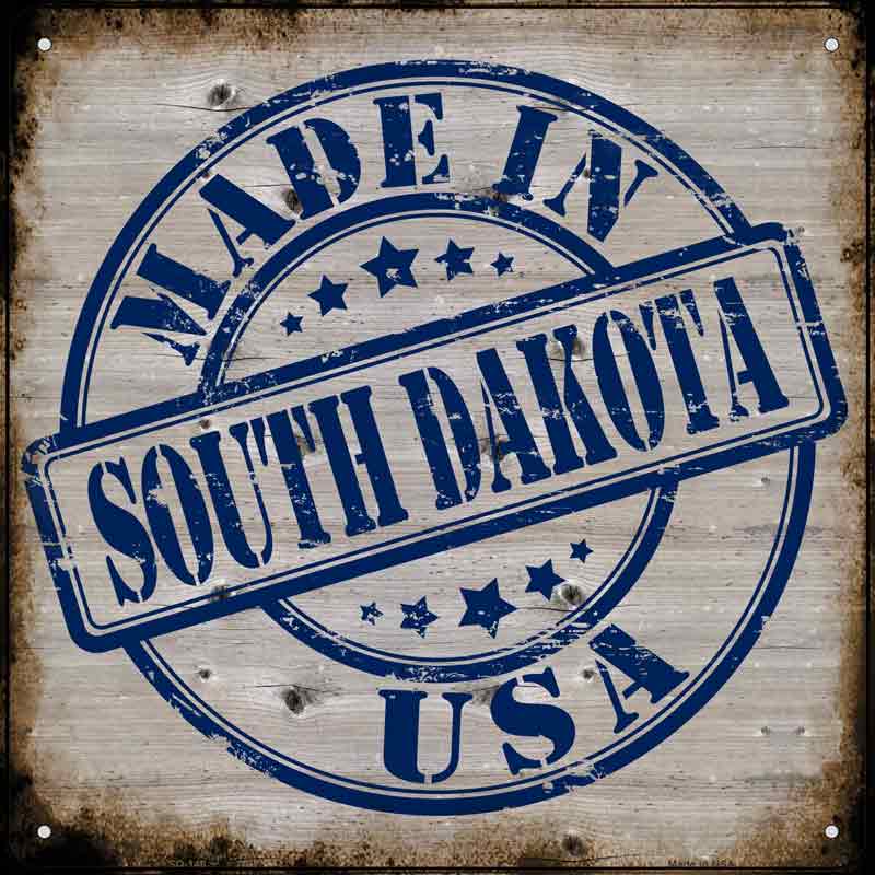 South Dakota Stamp On Wood Wholesale Novelty Metal Square SIGN
