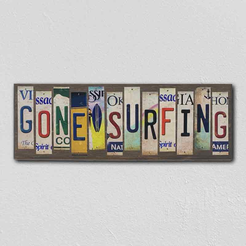 Gone SurfINg Wholesale Novelty License Plate Strips Wood Sign