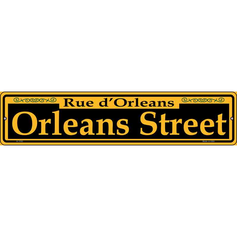 Orleans Street Yellow Wholesale Novelty Small Metal Street Sign