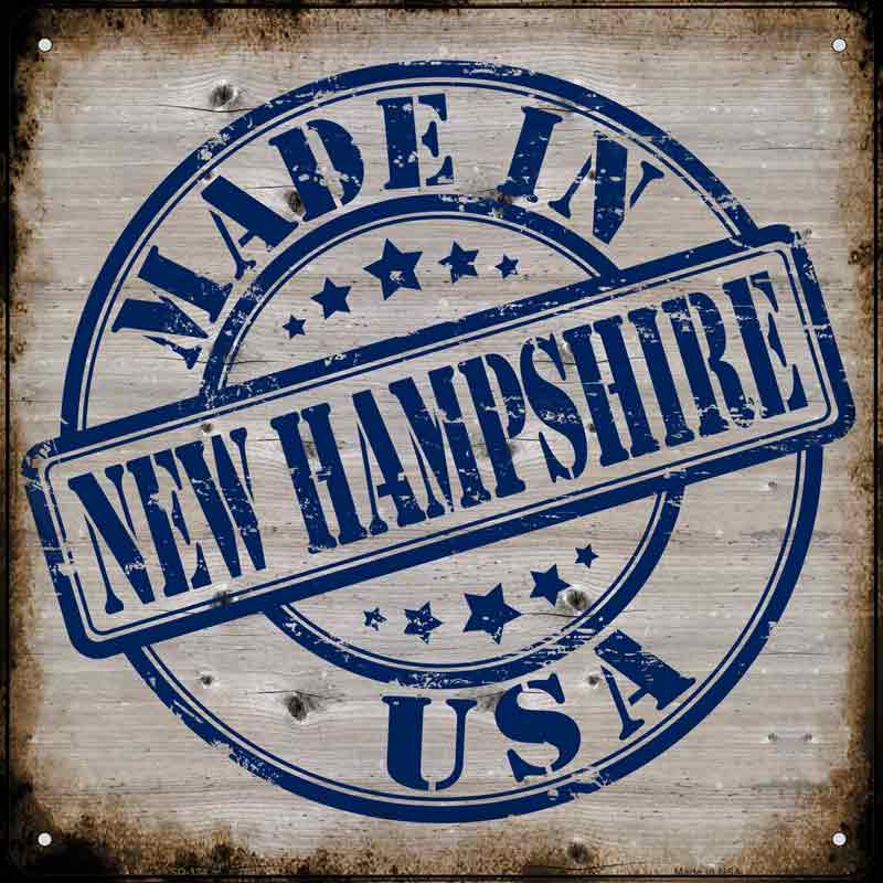 NEW Hampshire Stamp On Wood Wholesale Novelty Metal Square Sign
