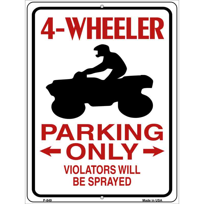 4 Wheeler Parking Only Wholesale Metal Novelty Parking SIGN