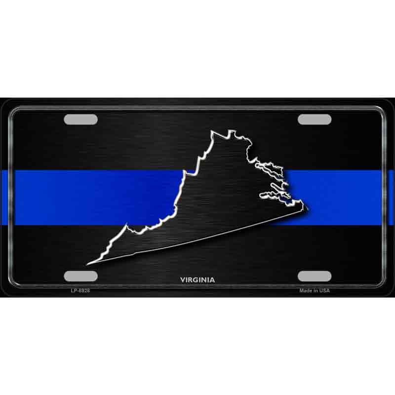 Virginia Thin Blue Line Wholesale Metal Novelty LICENSE PLATE