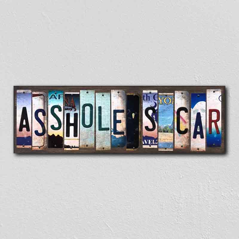 Assholes Car Wholesale Novelty License Plate Strips Wood Sign