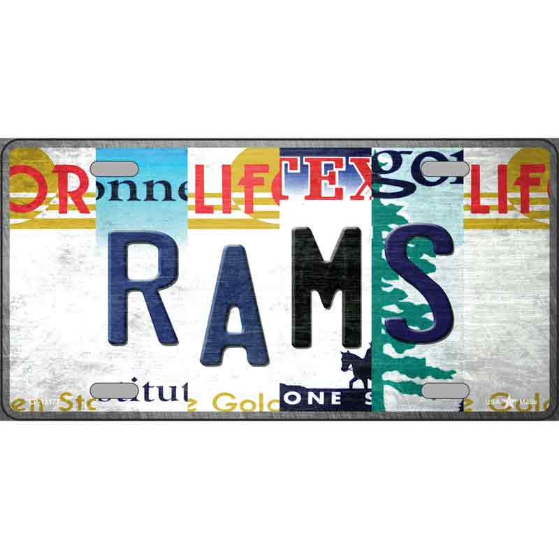 Rams Strip Art Wholesale Novelty Metal License Plate Tag